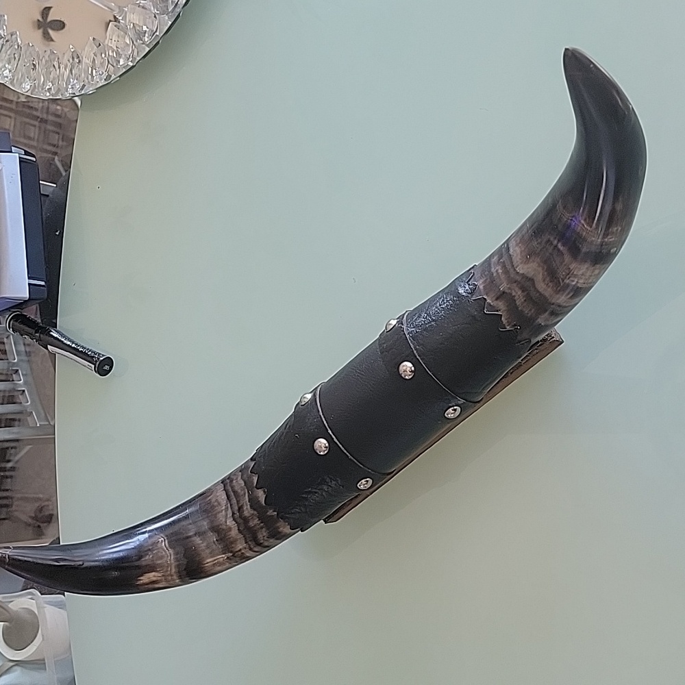Western Americana Steer Horn  Rustic Studded Wall Decor. Claim Gene Autry??